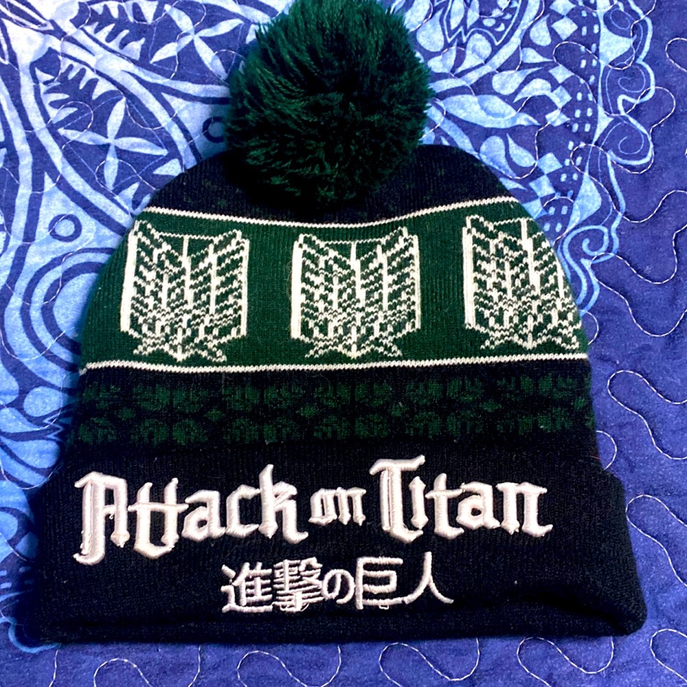 ATTACK ON TITAN knit stocking cap winter hat green